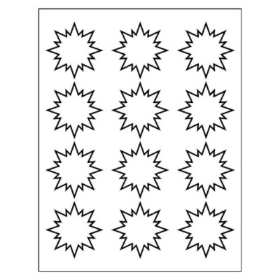 Burst Label, 12 per sheet