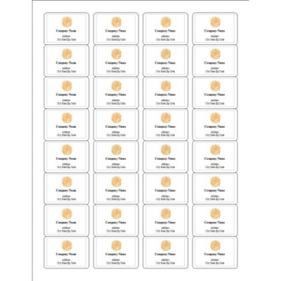 Orange Flower Durable Labels, 32 per sheet
