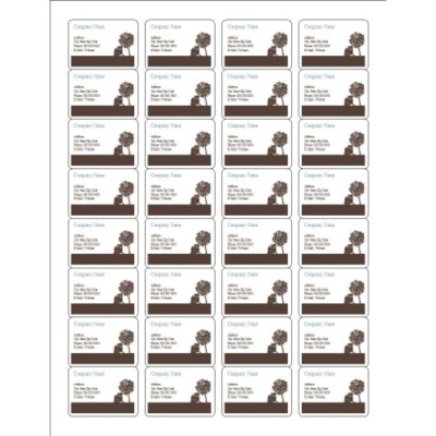 Brown Tree Durable Labels, 32 per sheet