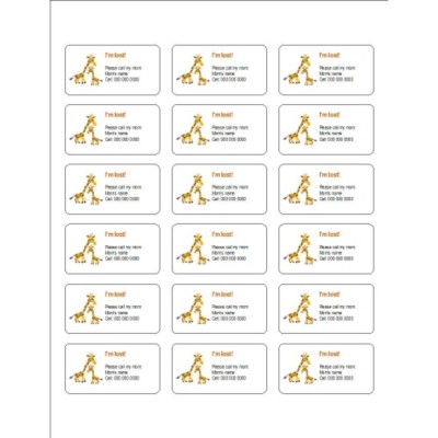Mom and Baby Giraffe Print-to-the-Edge Address Label, 18 per sheet