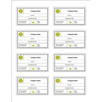 Modern Green Leaf Print-to-the-Edge Insert Card for Adhesive Pockets, 8 per sheet
