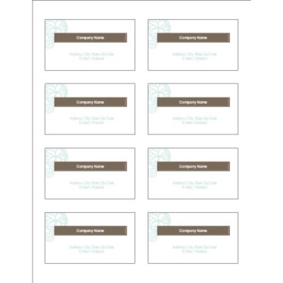 Turquoise Flowers with Brown Adhesive Pocket Inserts, 8 per sheet