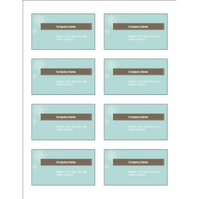 Turquoise and Brown Adhesive Pocket Inserts, 8 per sheet