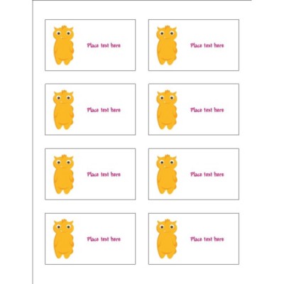 Cute Birthday Monsters Insert Card for Adhesive Pockets, 8 per sheet