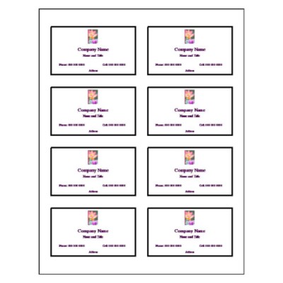 Water Lily Business Card, 8 per sheet