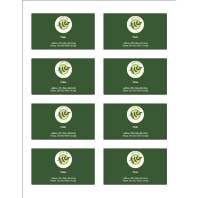 Green Sprig with Background Adhesive Pocket Inserts, 8 per sheet