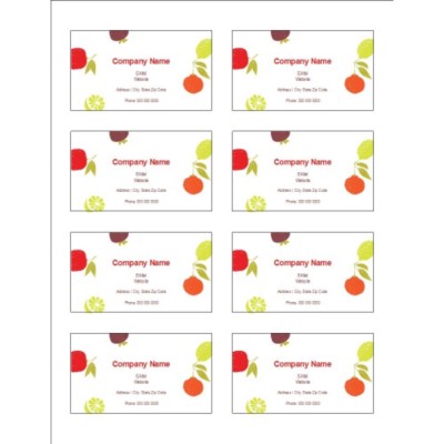 Fruits Design Adhesive Pocket Inserts, 8 per sheet
