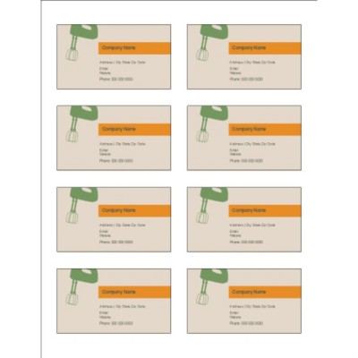 Kitchen Utensils Adhesive Pocket Inserts, 8 per sheet