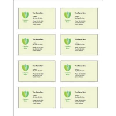 Green Blossom Adhesive Pocket Inserts, 8 per sheet
