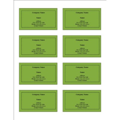 Green Background Adhesive Pocket Inserts, 8 per sheet