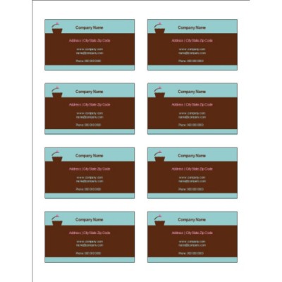 Turquoise with Brown Block Adhesive Pocket Inserts, 8 per sheet