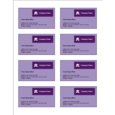 Classic Purple Business Card, 8 per sheet