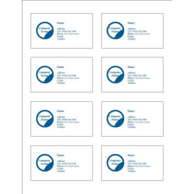 Blue Circle Design Adhesive Pocket Inserts, 8 per sheet