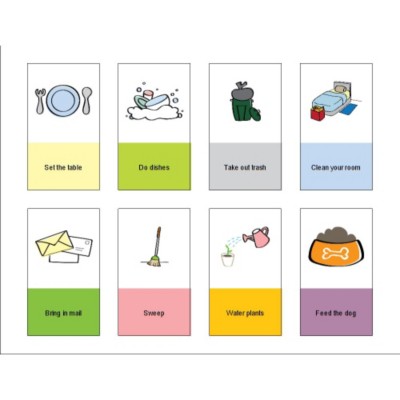 Chore Cards for Adhesive Pocket Insert - 8 per sheet