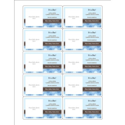 It's a Boy! Blue Dots Birth Announcement Magnets, 10 per sheet