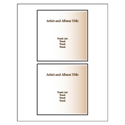 Beige Design CD/DVD Jewel Case Insert, 2 per sheet