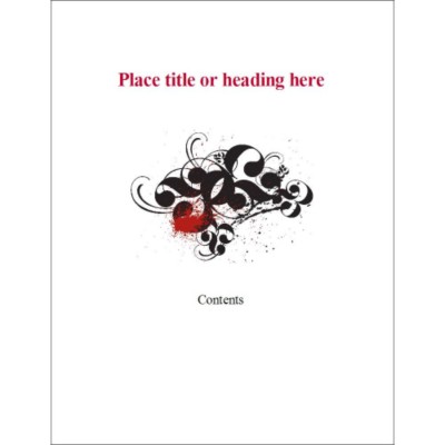 Flourish with Splatter Design Binder Cover Insert
