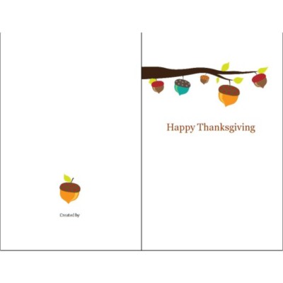 Acorn Design Half Fold Card,1 per sheet