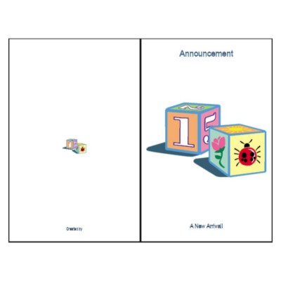 Baby Blocks Half-Fold Greeting Card - Tall