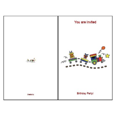 Birthday Train Half-Fold Greeting Card - Tall