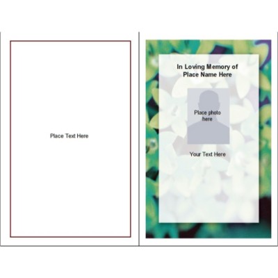 In Memory Half-Fold Card, Tall, 1 per sheet