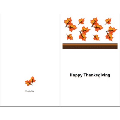 Thanksgiving Fall Leaves Half Fold Card, 1 per sheet