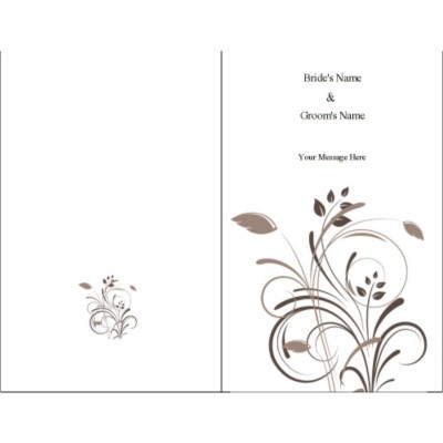 Wedding Swirls Half-Fold Card, Tall, 1 per sheet