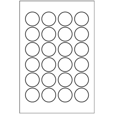 Round Label, 24 per 4x6 sheet, 5408