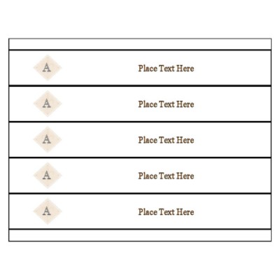 Beige Design Binder Spine Inserts, for 1 1/2 inch binders