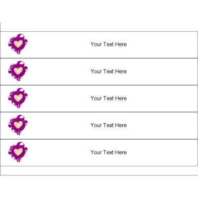 Bookmarks on Binder Spine Inserts with Heart Design, 5 per sheet