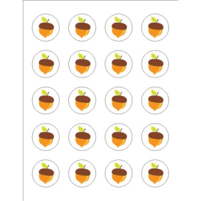 Acorn Design Round Labels, 20 per sheet