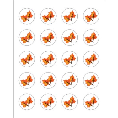 Thanksgiving Fall Leaves Round Labels, 20 per sheet