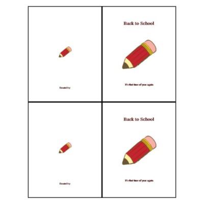 School Embossed Note Card, 2 per sheet