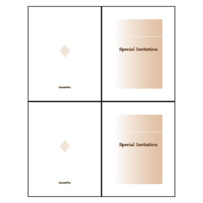 Beige Design Embossed Note Card, 2 per sheet