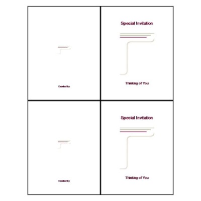 Lines Design Embossed Note Card, 2 per sheet