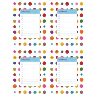 Button Up Postcards, 4 per sheet - Tall