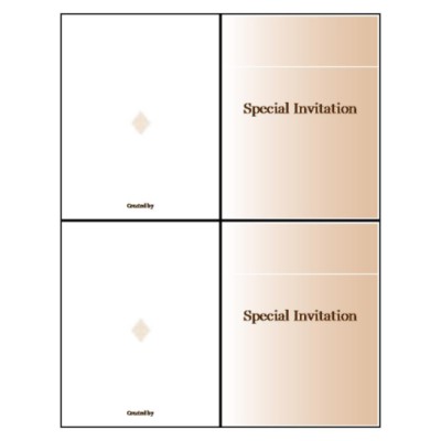 Beige Design Note Card - Tall, 2 per sheet