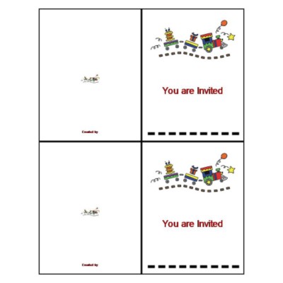 Birthday Train Note Card - Tall, 2 per sheet