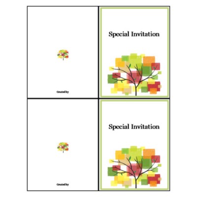 Tree Design Note Card - Tall, 2 per sheet
