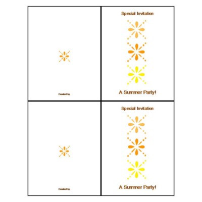 Summer Flowers Note Card - Tall, 2 per sheet
