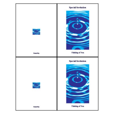 Water Ripple Note Card - Tall, 2 per sheet