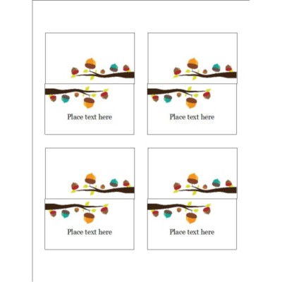 Acorn Design Small Tent Cards, 4 per sheet