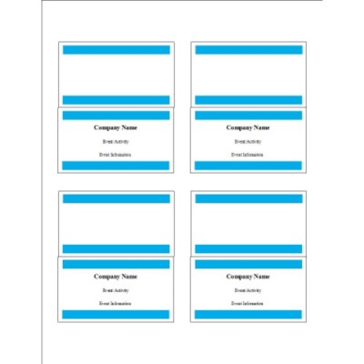 Blue Bars Small Tent Cards, 4 per sheet