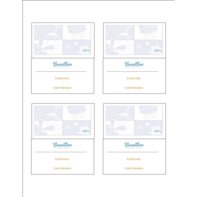 Simple Logo Orange Text Small Tent Cards, 4 per sheet