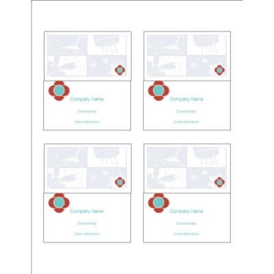 Simple Flower Small Tent Cards, 4 per sheet