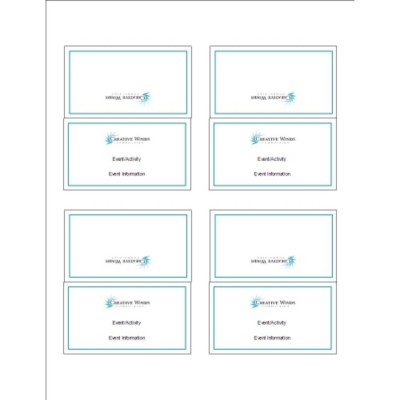 Simple Logo Black Text Small Tent Cards, 4 per sheet