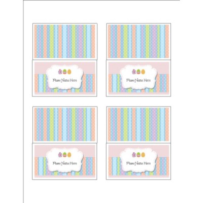 Easter Egg Stripes Small Tent Card, 4 per sheet