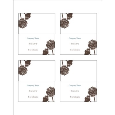 Brown Tree Small Tent Cards, 4 per sheet