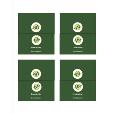Green Sprig with Background Small Tent Cards, 4 per sheet