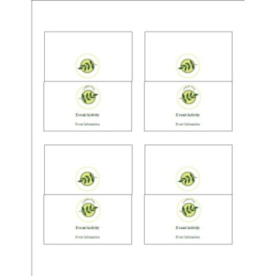 Green Sprig Small Tent Cards, 4 per sheet